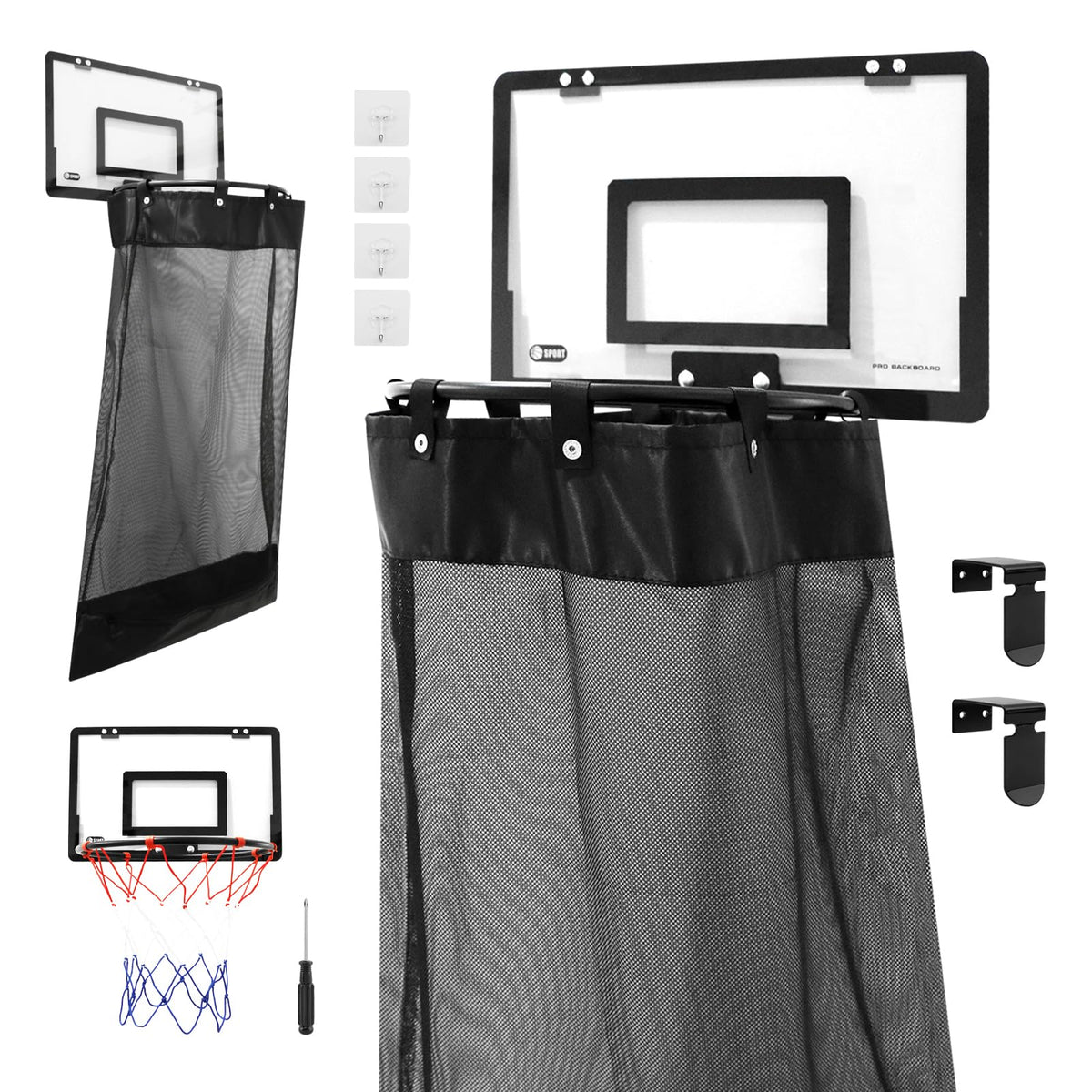 Basketball Hoop Hamper, Over the Door Basketball Hoop Laundry Basket