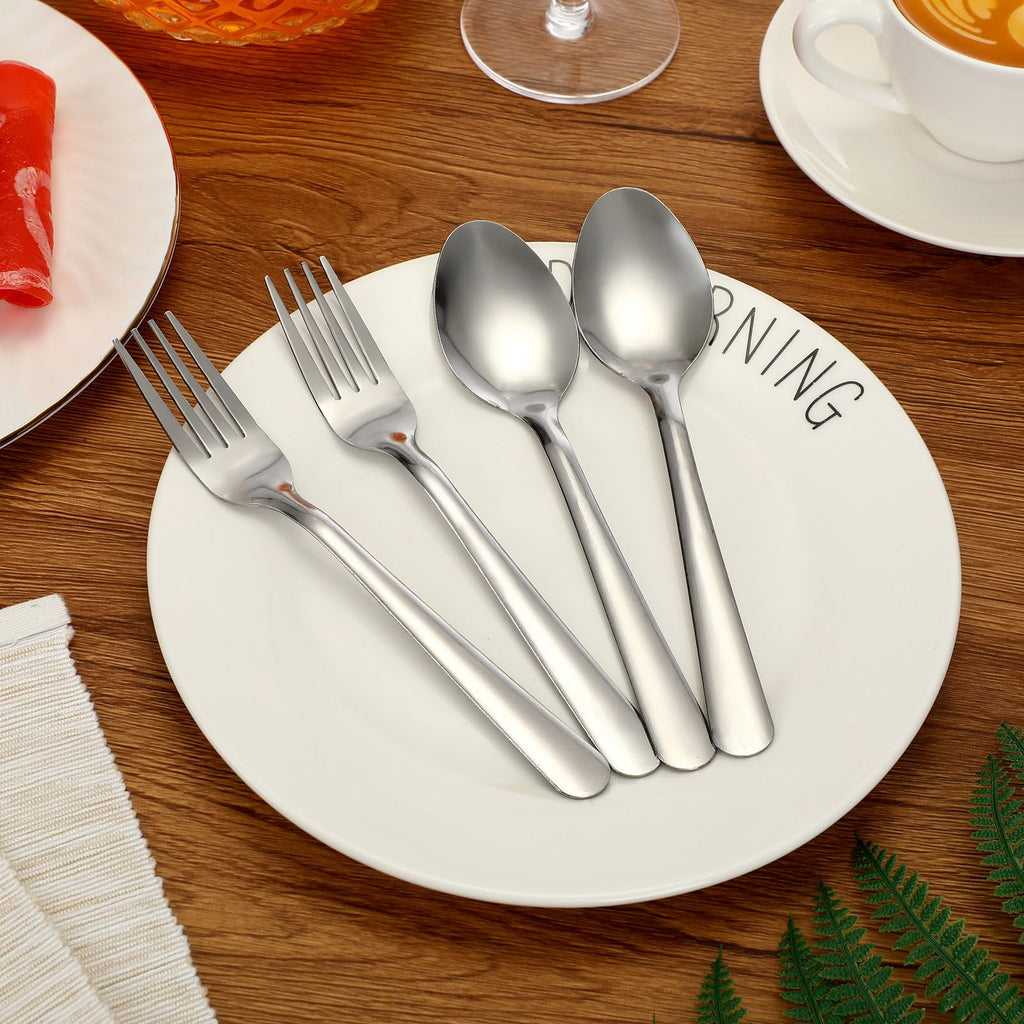200 Pcs Forks and Spoons Silverware Set Bulk Stainless Steel Flatware Cutlery Set 6.7'' Kitchen Utensils Restaurant