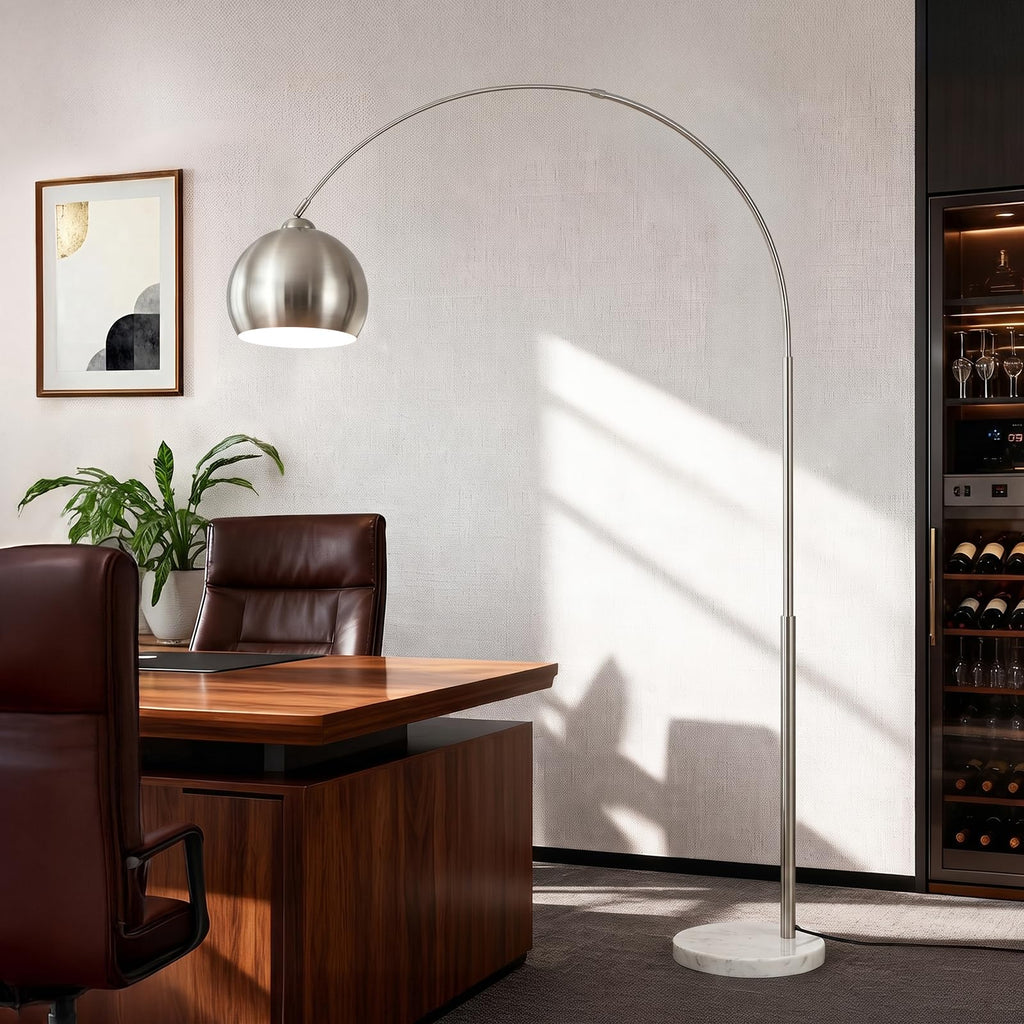 Inspired Arco Style 77" Arc Floor Lamp, Upgraded Standing Lamp with Remote