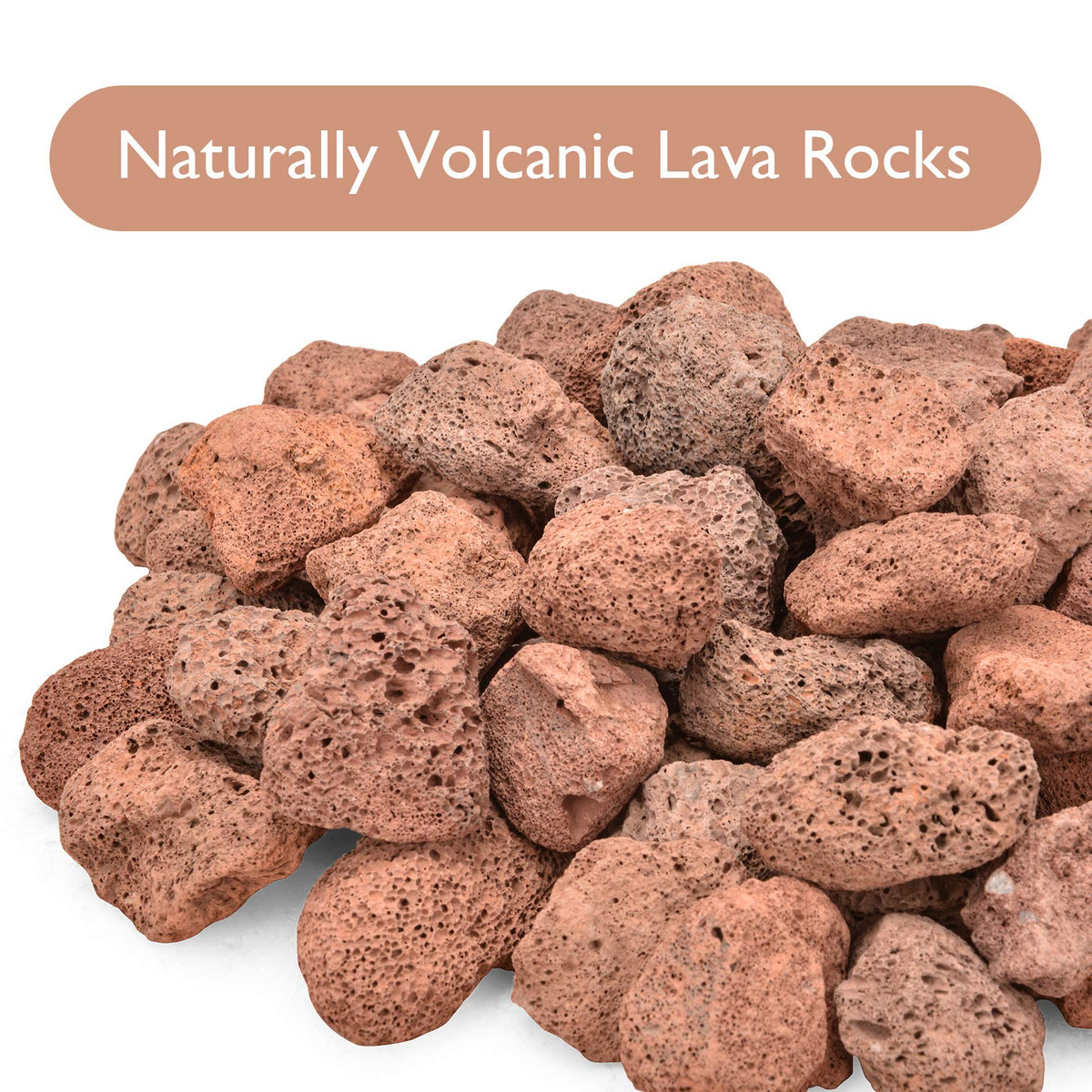 10LB Red Natural Lava Rocks for Fire Pit, Fire Table, Fireplace
