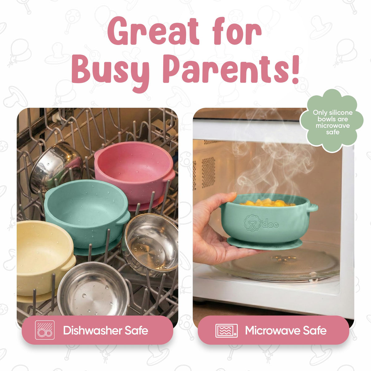 Suction Bowls for Baby 5", Non-Toxic Stainless Steel Baby Bowls