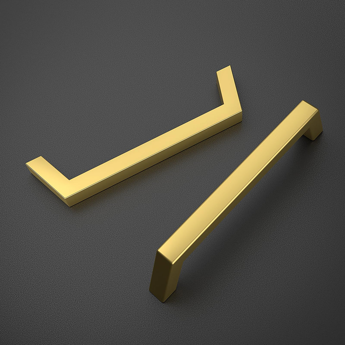 30 Pack 5 Inch Brushed Brass Cabinet Handles Gold Cabinet Pulls, Stainless Steel Kitchen Drawer Pulls Square Pulls