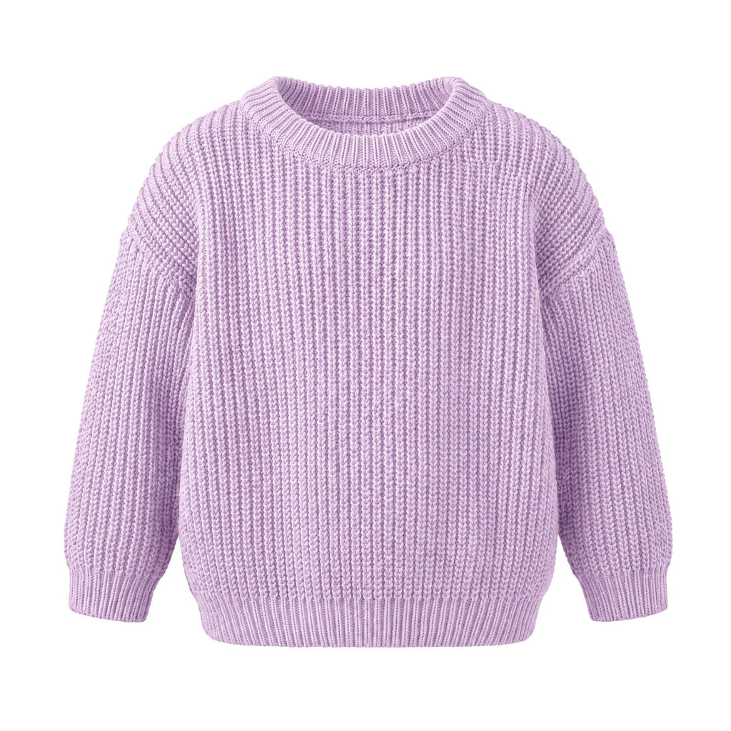Toddler Baby Girl Boy Sweater Fall Winter Long Sleeve Knit Pullover Sweatshirt Outfit Tan