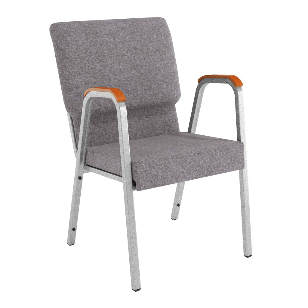 Hercules 21 in Wide Stackable Church Chair, Gray