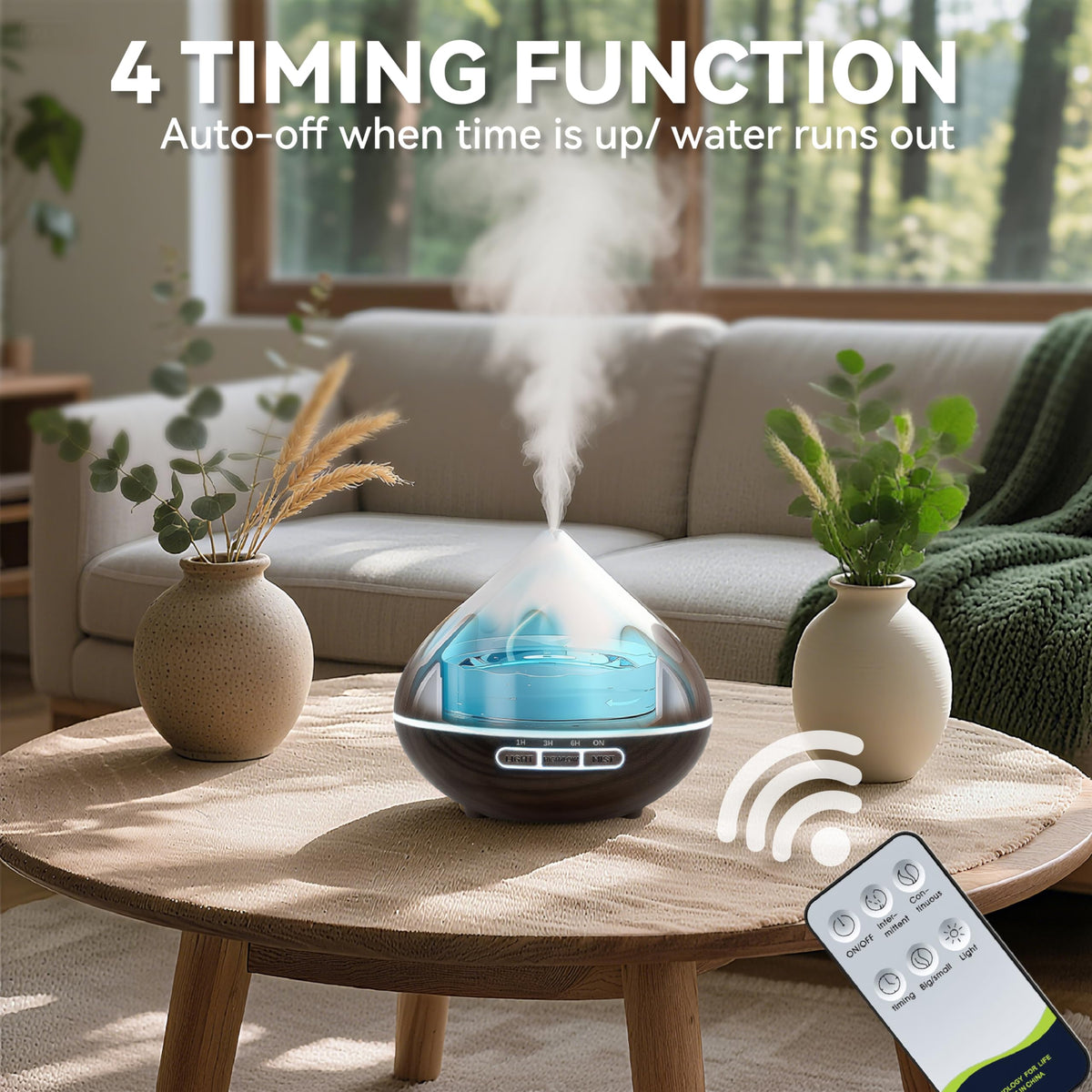 Essential Oil Diffuser, Aromatherapy Diffuser with Remote Control, Multifunctional Air Diffusers Room