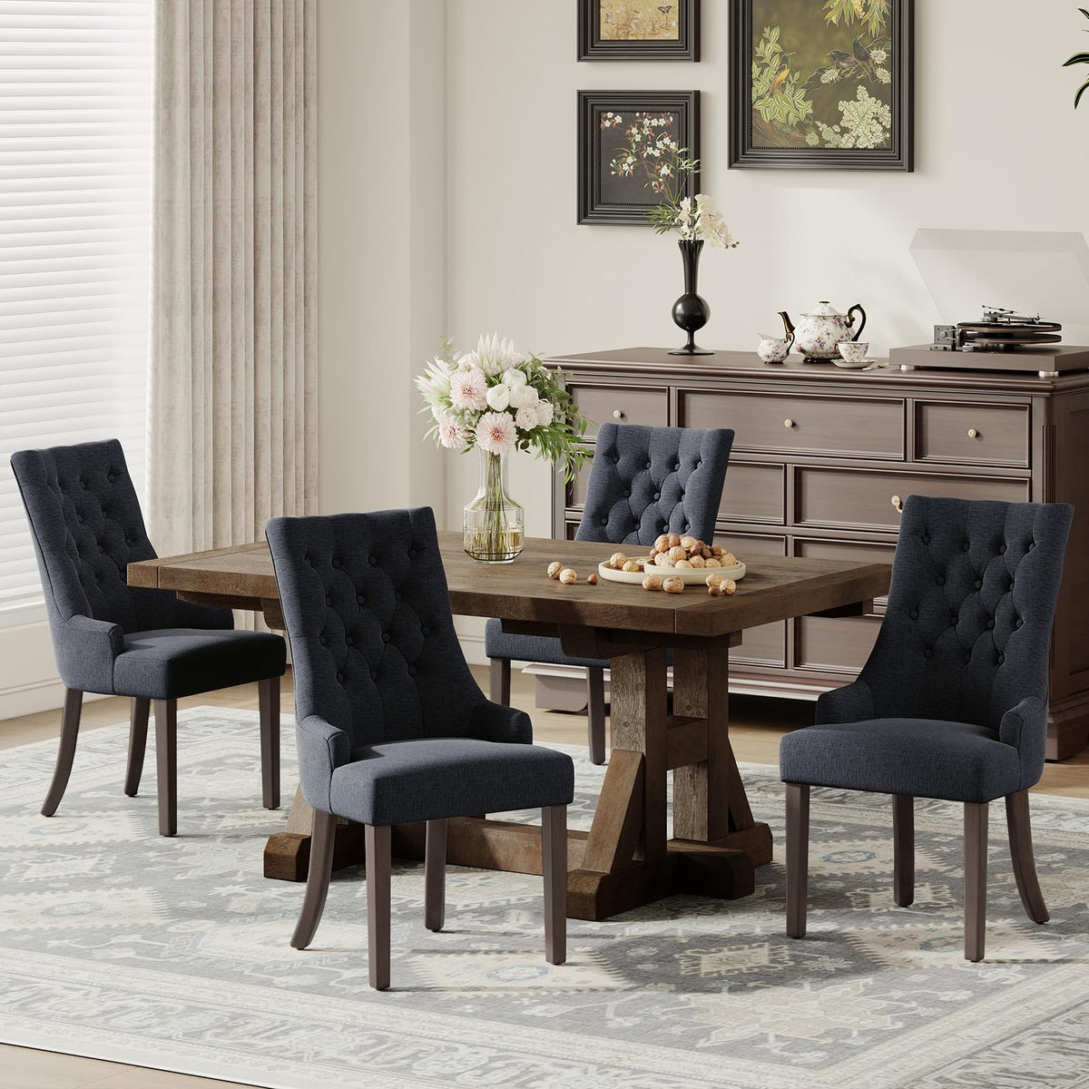 Wingback Set of 4, Black
