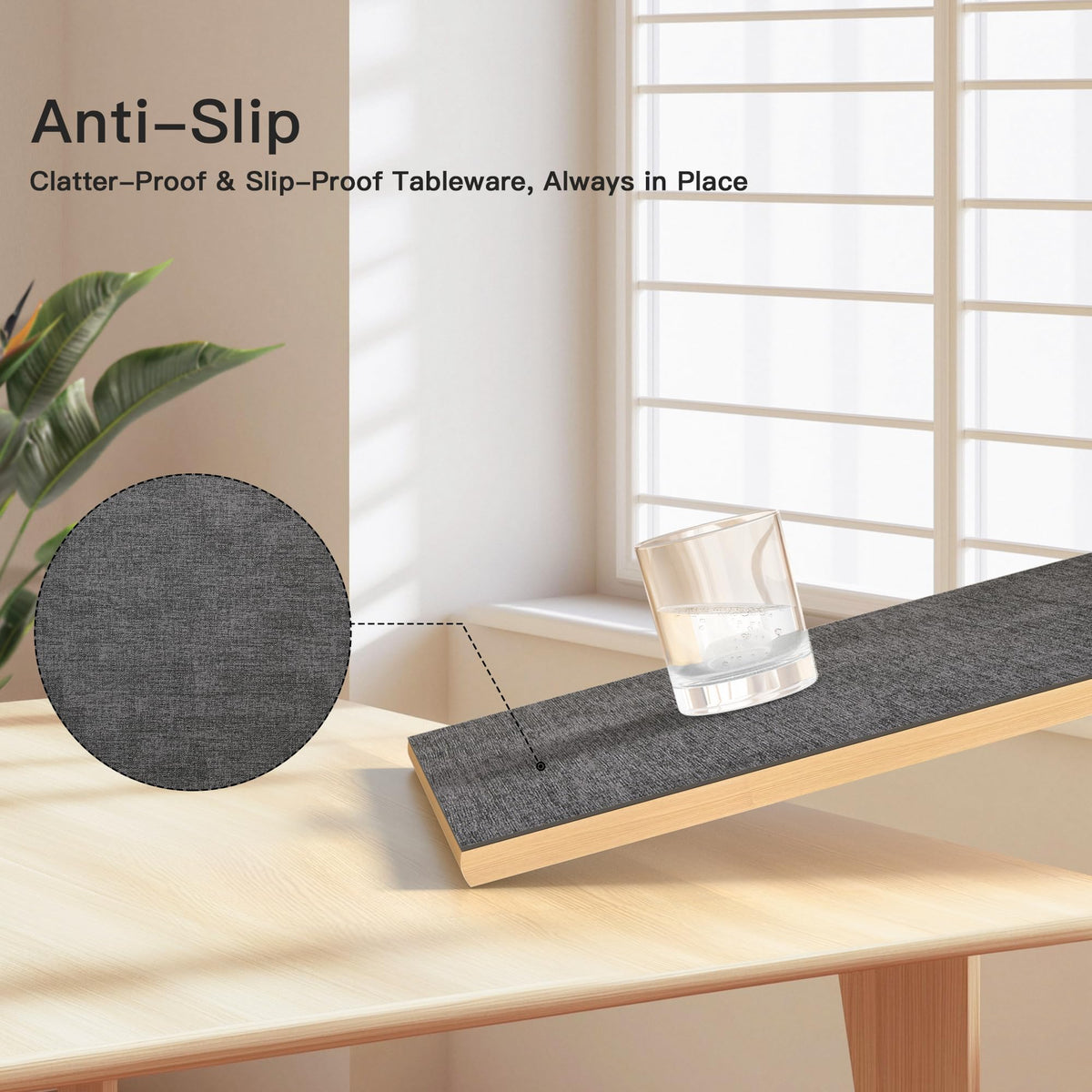 Placemats Set of 12, Reversible Faux Leather Place Mats, Charcoal