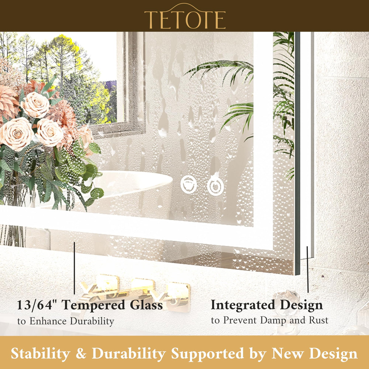 LED Bathroom Mirror with Lights 28 x 36 Frontlit and Backlit Light up Mirror, Brighter Lighted Bathroom Mirror