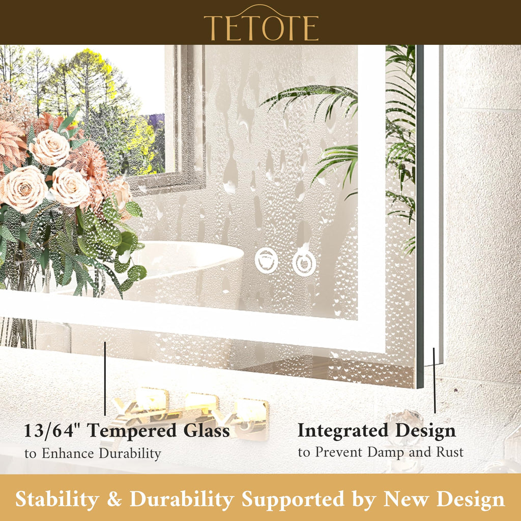 60 x 36 LED Lighted Bathroom Mirror with Lights Wall Mounted