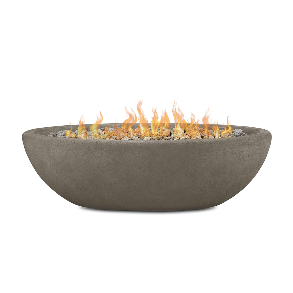 Riverside 58" Oval Propane Fire Pit Bowl, Push-Button Ignition, Includes 28" Stainless Steel Burner, Lightweight