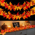 Fall Decorations 18 FT Pre-lit Fall Garland with 100 LED Orange Lights