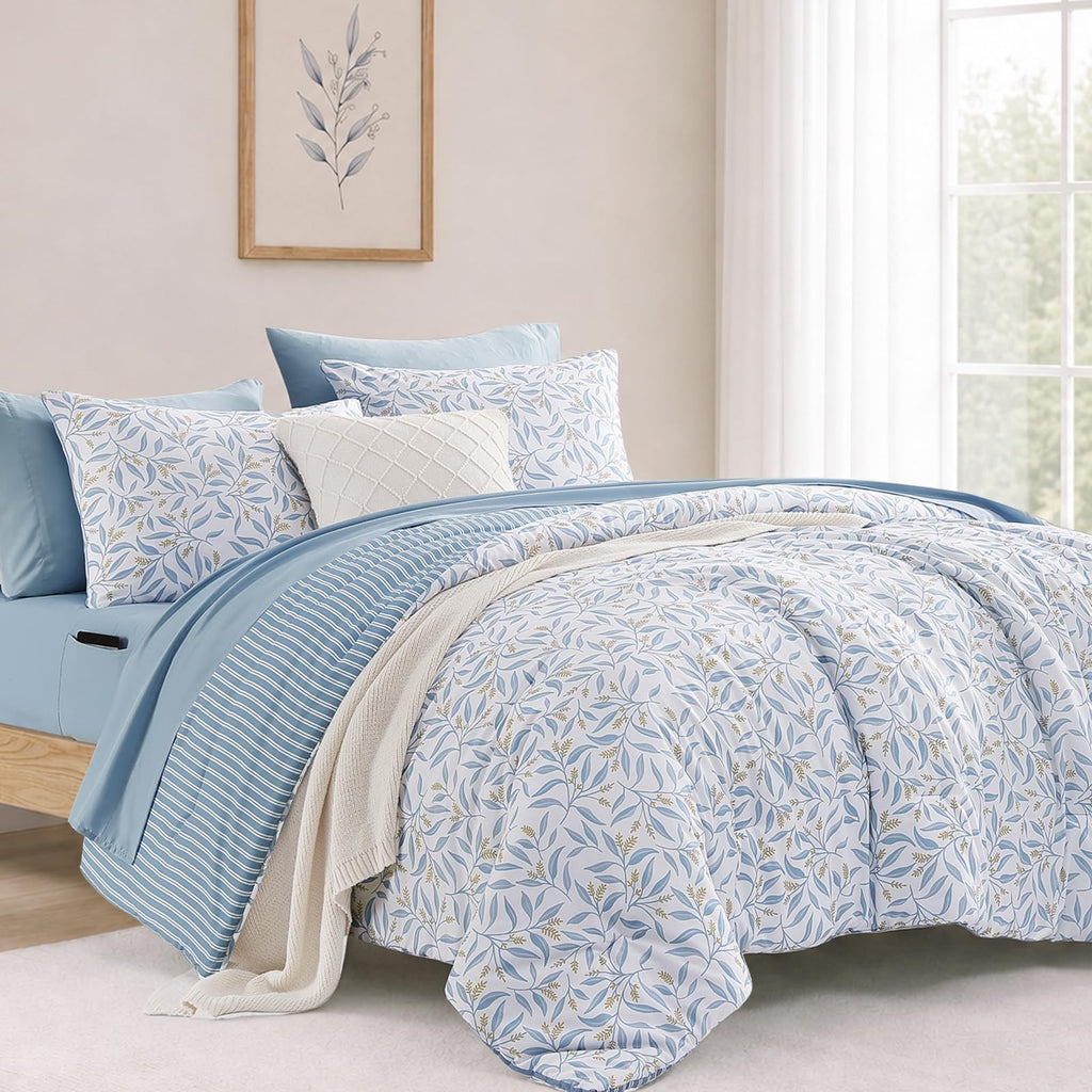 Comforter Set-7 Pieces Floral Bed in a Bag Bedding Sets