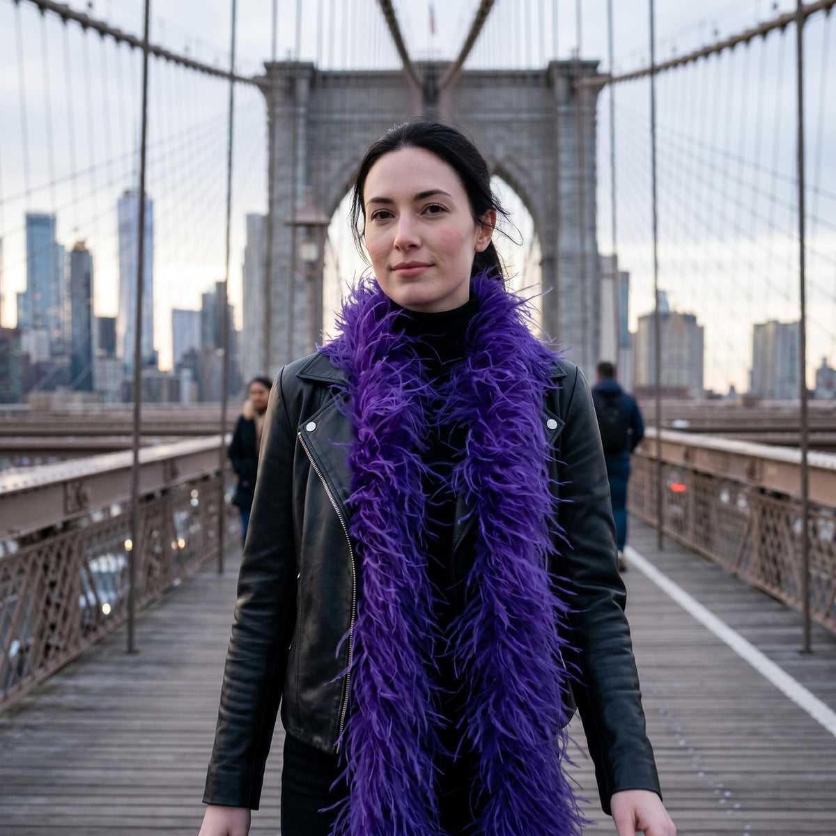5 ply Purple Ostrich Feather Boas.