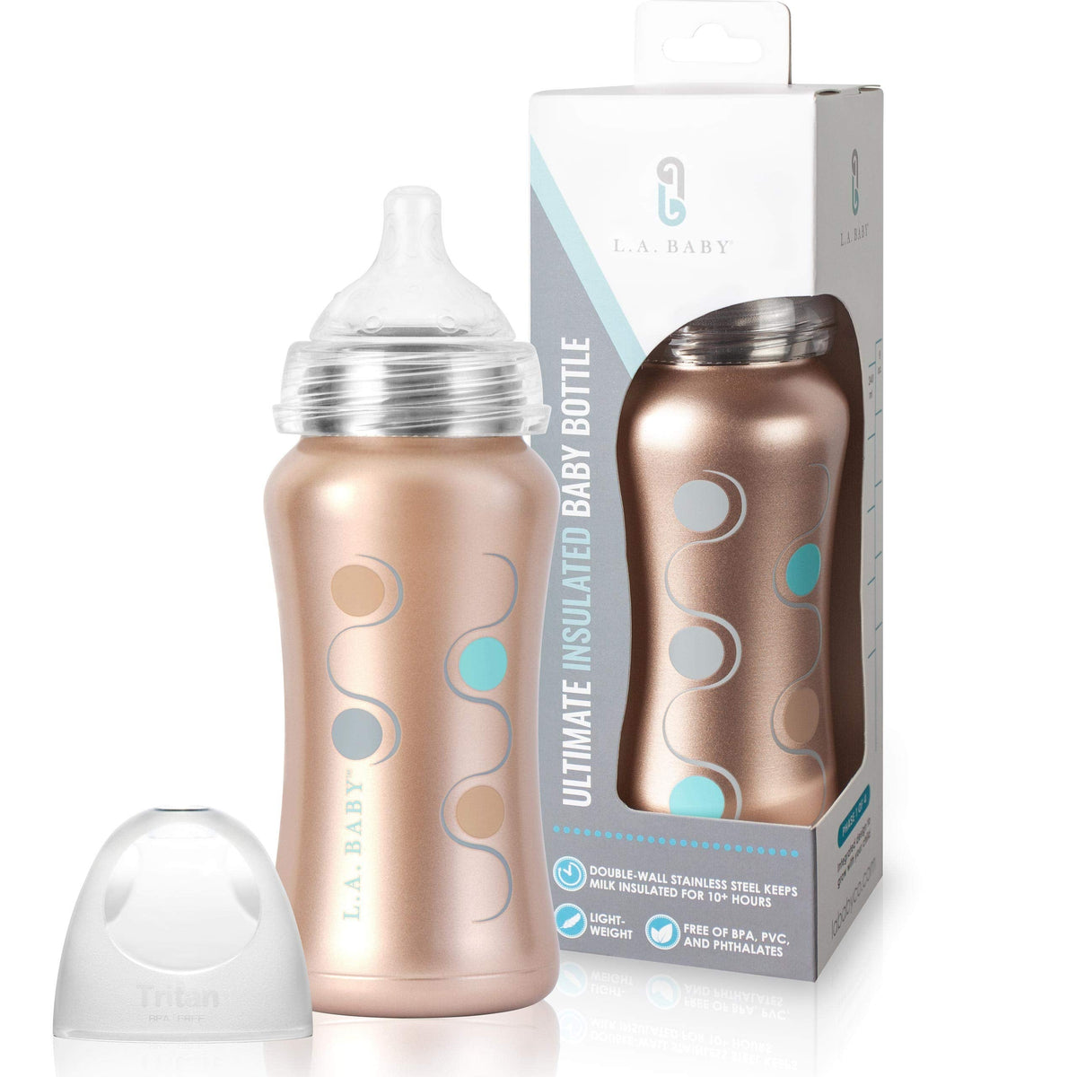 Stainless Steel Baby Bottle 9oz Insulated Baby Bottle | Insulate Milk for 10+ Hours | Non-Toxic Food-Grade Stainless
