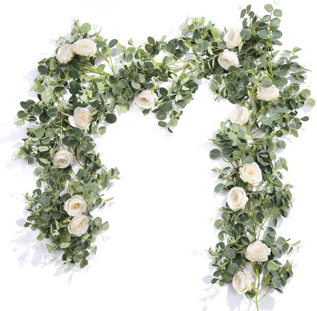 6.5FT Wedding Decor Artificial Flower Eucalyptus Garland - Set of 2