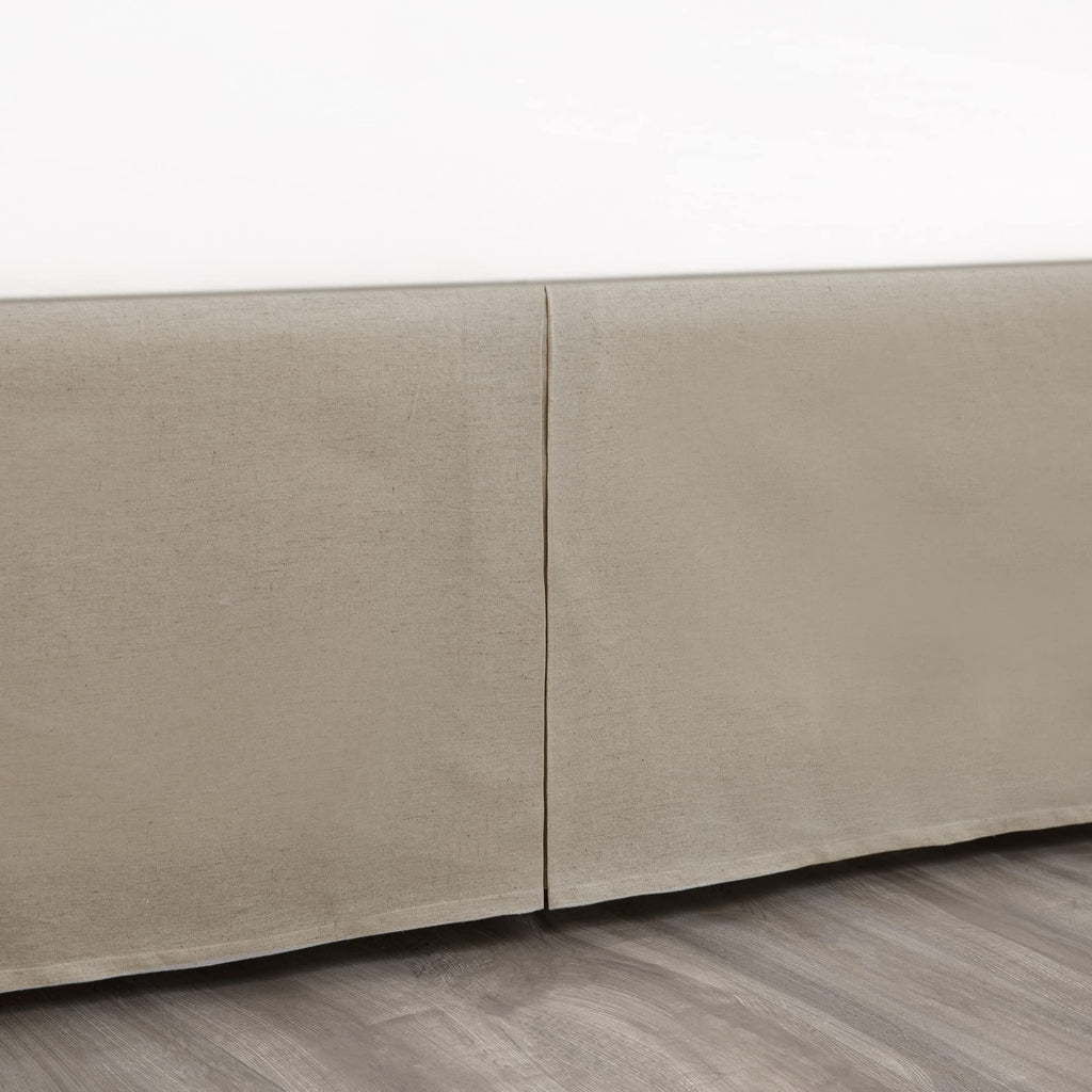 Faux Linen Dust Ruffle, 16-inch Drop with Box Pleat