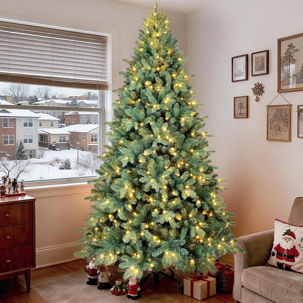 Pre-Lit Artificial Christmas Tree, 4 to 9 ft, Warm Lights, Faux Xmas Tree, Party