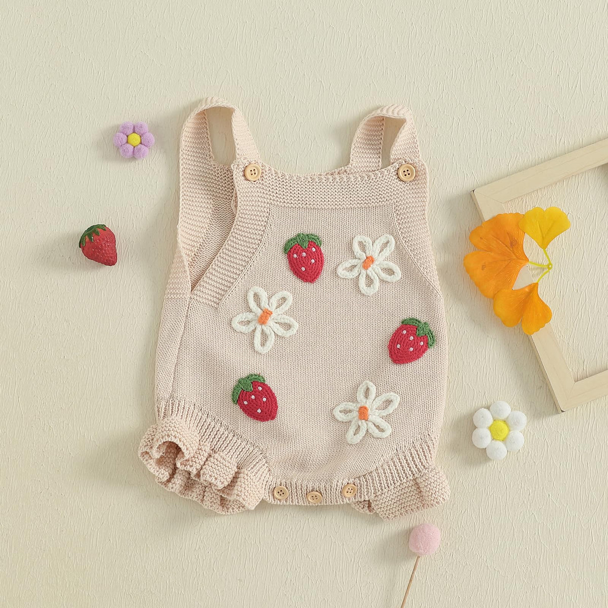 Baby Sweater Knit Romper Newborn Girl Strawberry Sweaters Bodysuit Overalls Fall Winter Clothes Knitted Outfit