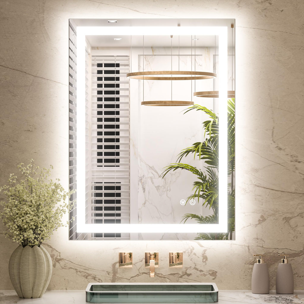 24x32 Inch LED Bathroom Mirror with Lights, Frontlit & Backlit