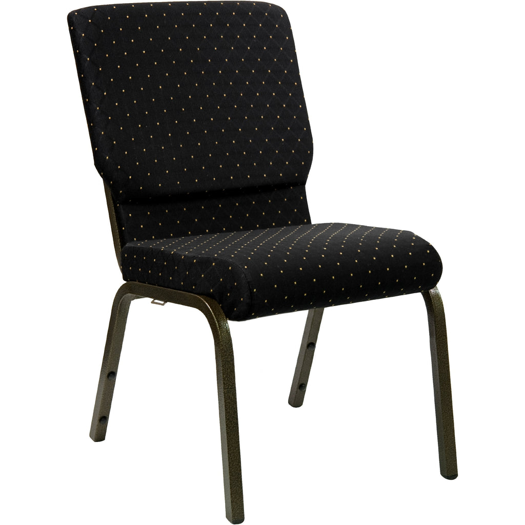 Hercules 18.5 in Wide Fabric Church Chair, Black, 4-Pack