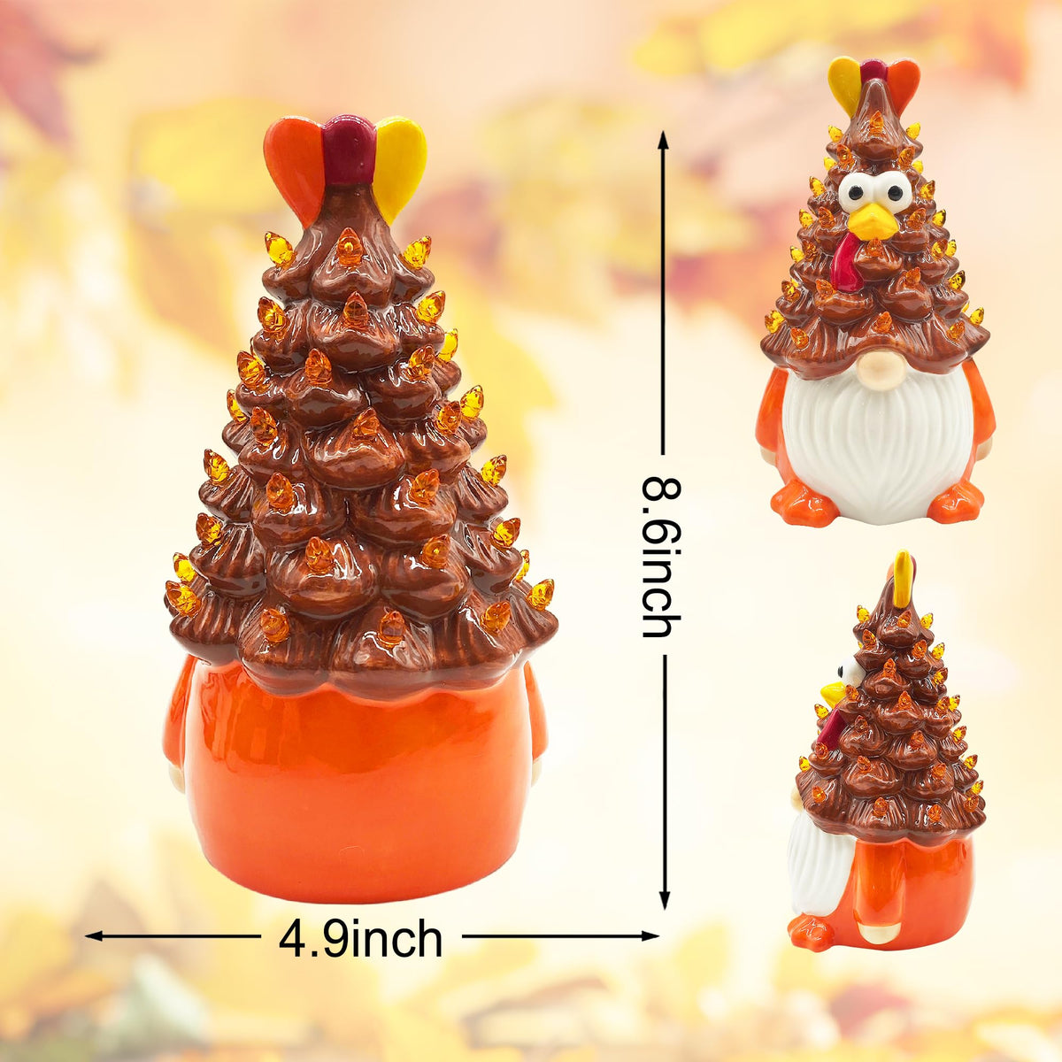 Thanksgiving Decorations, Thanksgiving Gnomes Ceramic Tree Decor