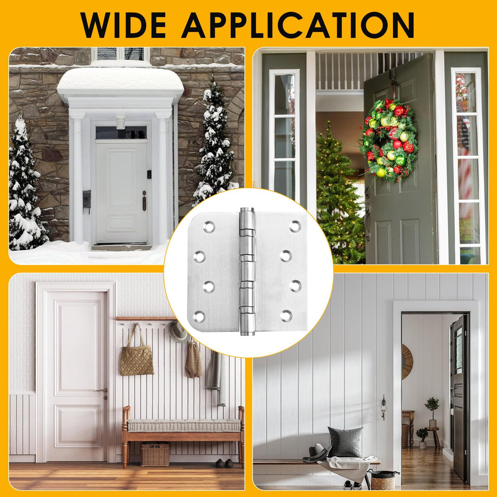 Stainless Steel Door Hinges Ball Bearing Heavy Duty 3 Pack