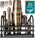 Mixology Bartender Kit Bar Set | 14-Piece Cocktail Shaker Set | Martini Barware Mixing Tools Bartending | 35 Recipe - Set of 14