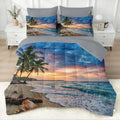 Comforter Set with Sheets, 7 Pieces Beach Coastal Bedding