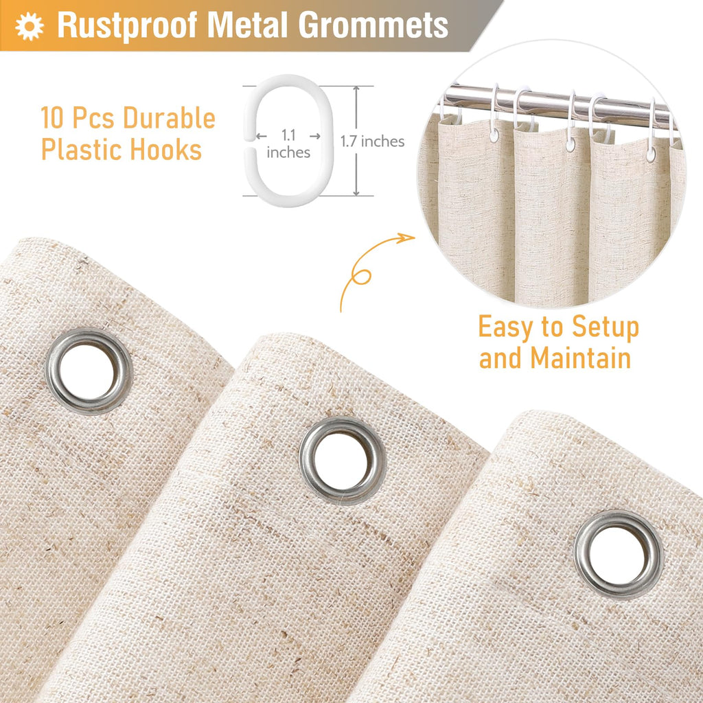 Stall Linen Ruffle Farmhouse Cloth, 54x78, Beige/Cream