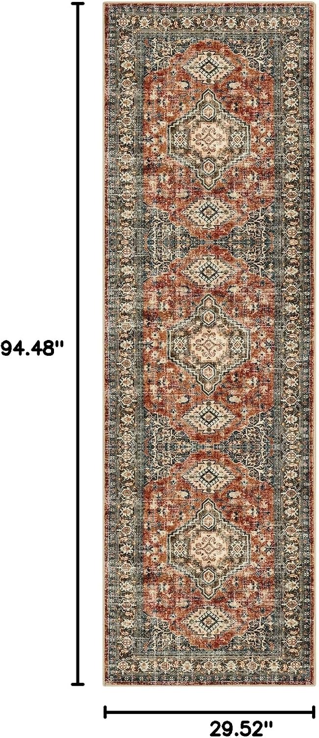 Oriental Hallway Runner Rug Non Slip, Kitchen Washable Runner