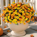 Fake Mums Fall Artificial Flowers for Outdoor Decoration 6 Bundles