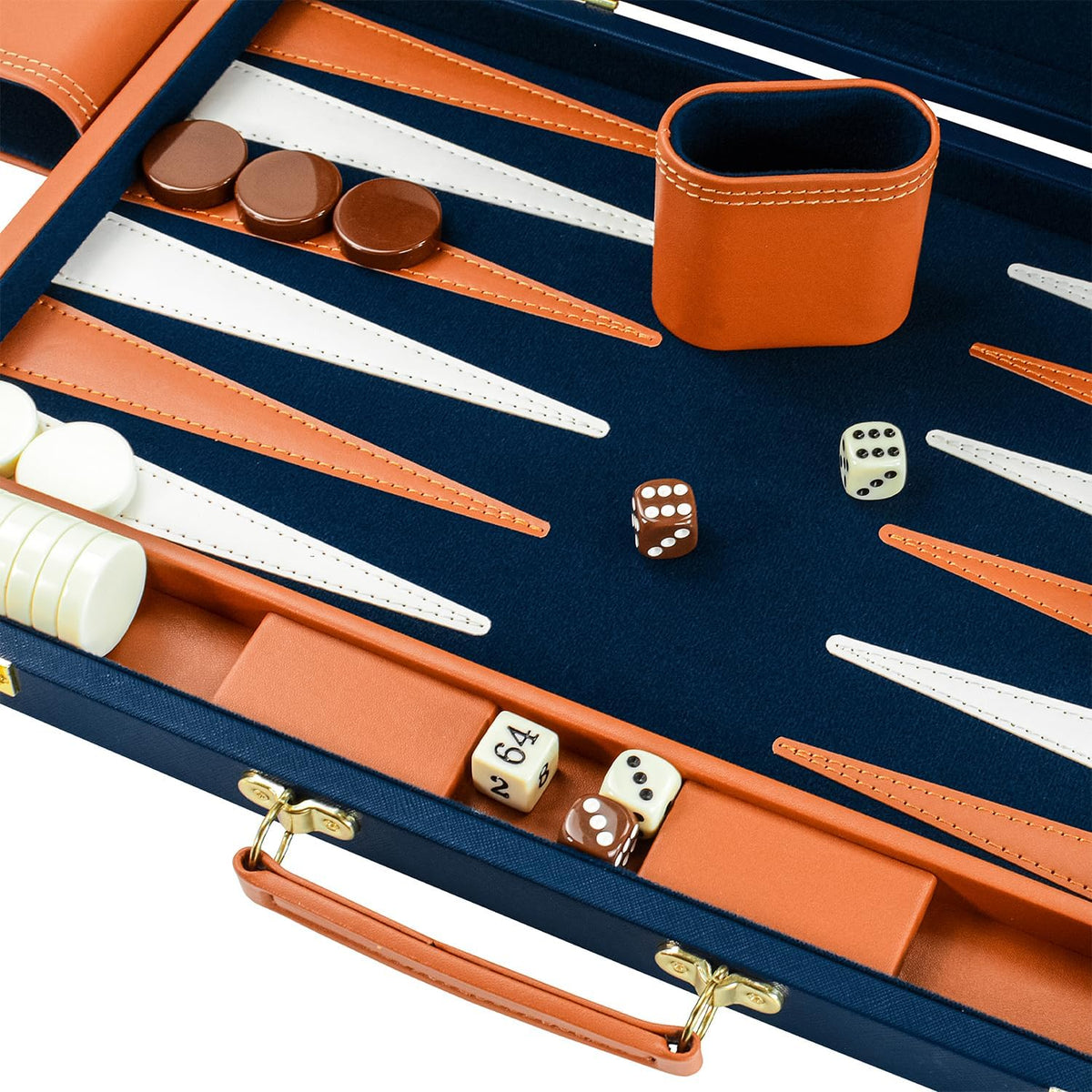 Premium Backgammon Sets for Adults, 17.5 Inch Large Backgammon Board Games, Portable PU Leather Travel Backgammon Set