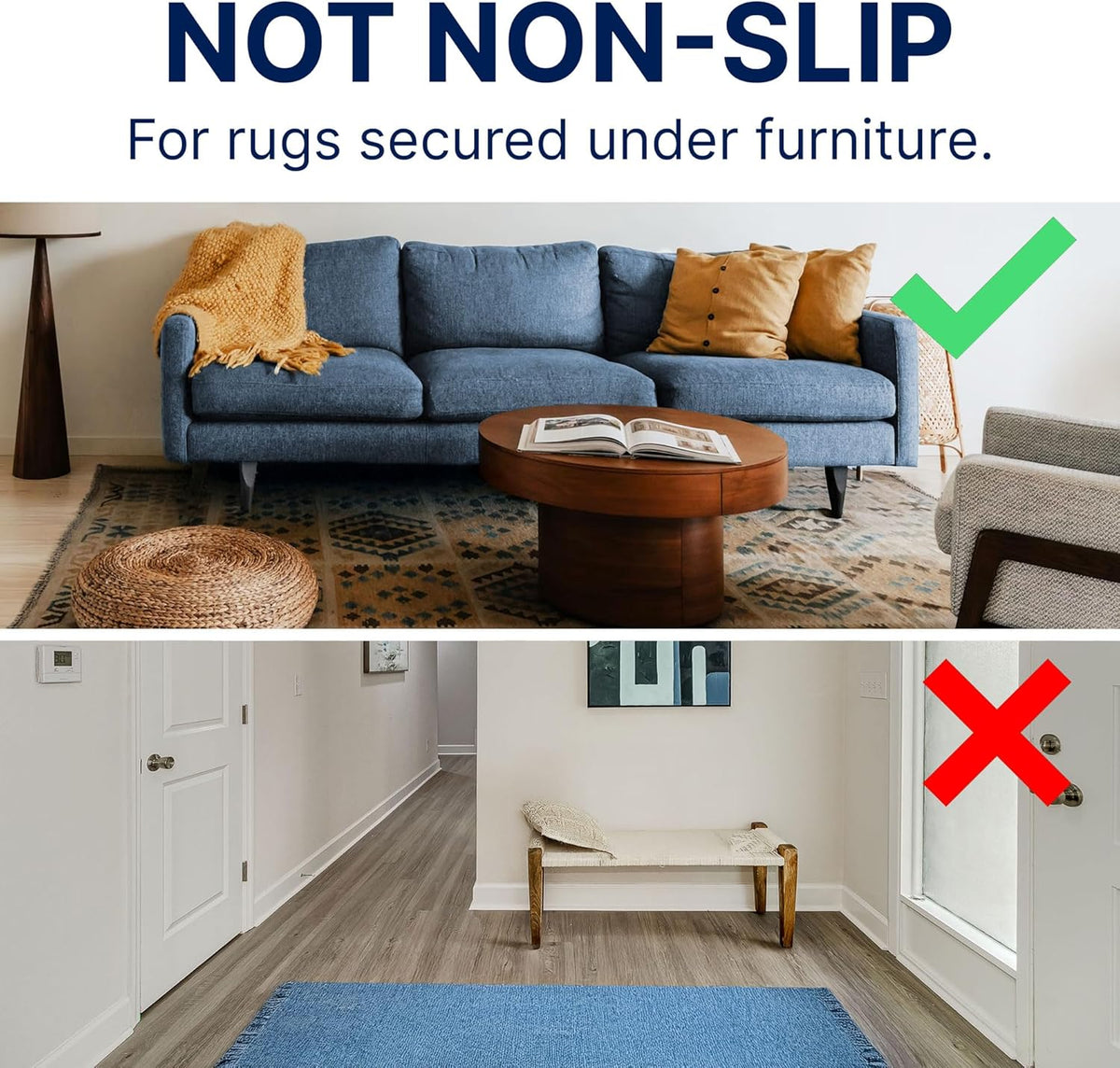 Basics - 8'x10' - 1/2" Thick - 100% Felt - Protective Cushioning Rug Pad - Safe for All Floors and Finishes Including - Set of 80