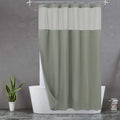 Extra Long Waffle Shower Curtain with Snap-in Liner Sage, 71x84