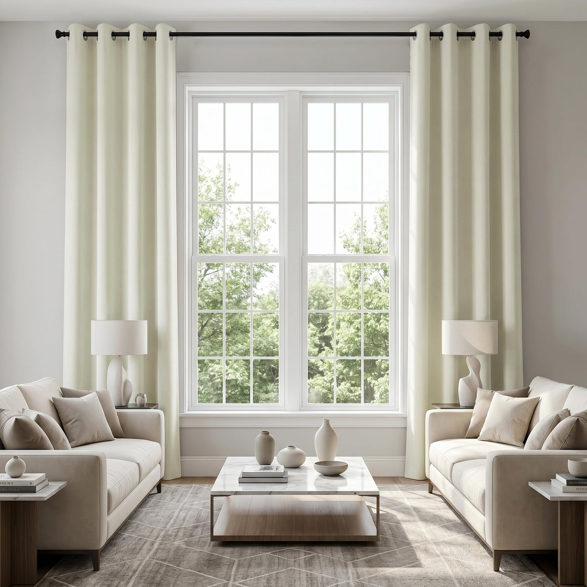 132 Inch Blackout Curtains, 11FT High Ceiling Extra Long Grommet Drapes Bedroom, 2 Panels Set, 11 FT Length 52'' W x