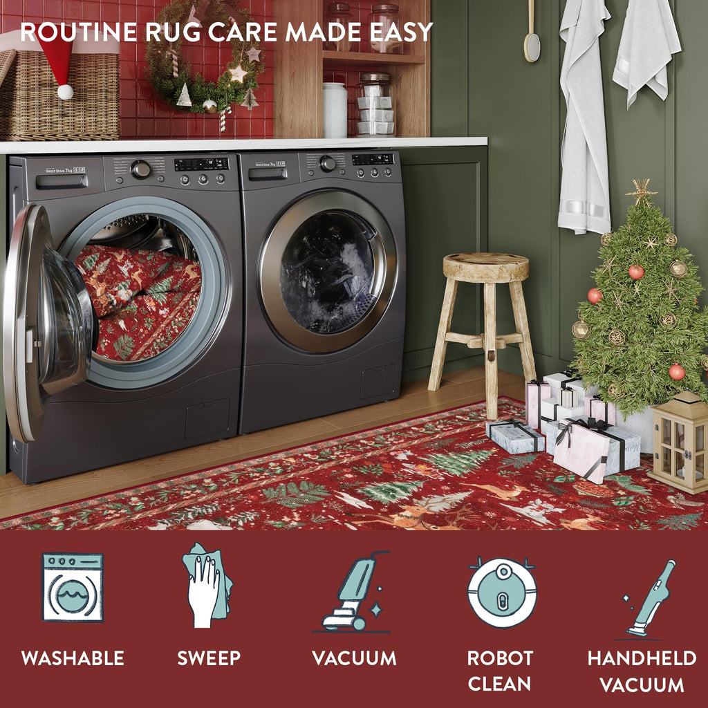 Christmas Runner Rug Red Runners s, Kitchen Rugs Non Slip Washable Entryway Carpet Runner, Soft Christmas Tree