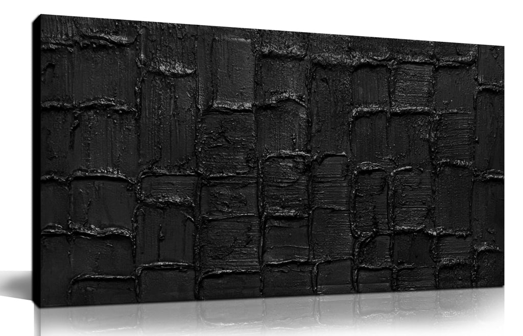 Abstract Painting Wall Art Black Wall Decor Minimalist Wall Art Size 20 x 40 Inch