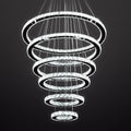 6-Ring Modern Crystal Chandelier for Dining Rooms and Living Rooms