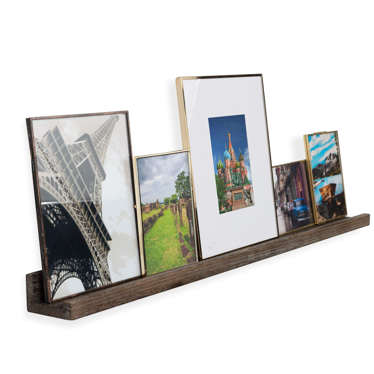 Ted 36" Wall Mount Narrow Wood Picture Ledge Shelf Photo Frame Display - Floating Shelves Office Kitchen Bedroom