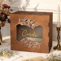 Wooden Wedding Money Box Holder with Sign, Large Rustic Card Box with Acrylic Window, Vintage Envelope Gift Post Card