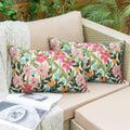 Outdoor Pillows Cover Pack of 2 Floral Waterproof Throw Pillow Covers 12X20 inch Outdoor Lumbar Pillows Furniture