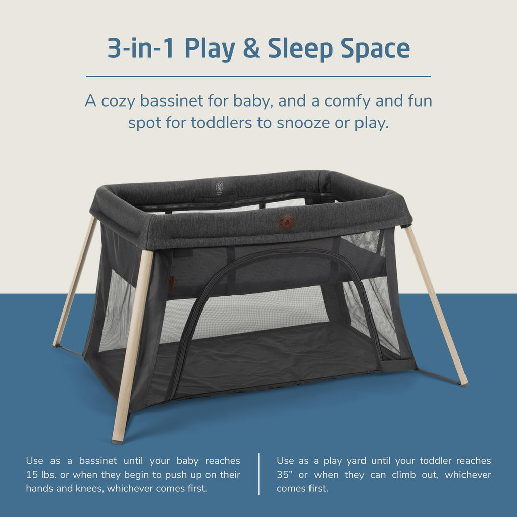Calao Travel Playard & Bassinet - Classic Graphite