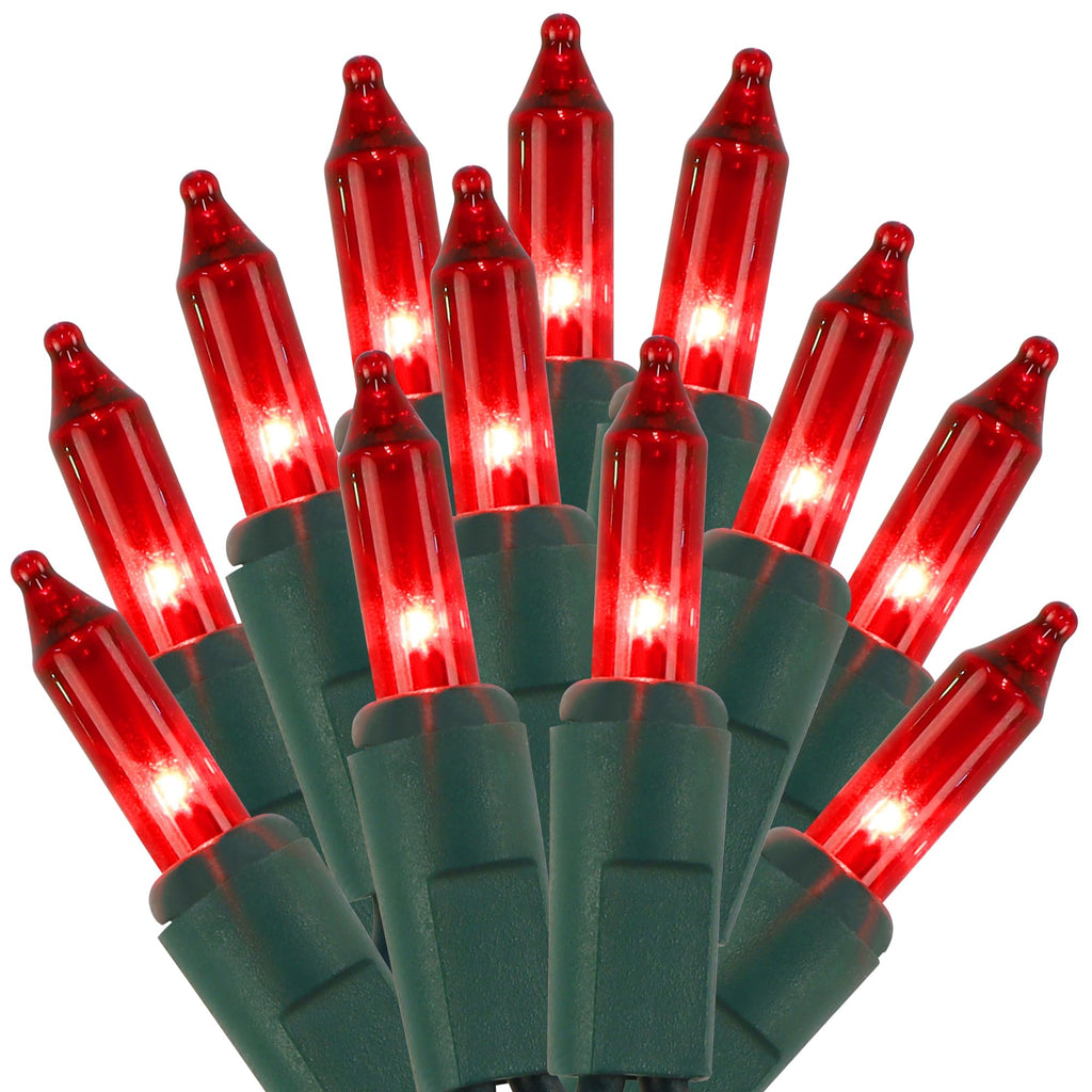 2 Pack Red Valentines String Lights, 100 Count Each, Incandescent Mini Christmas Lights, Connectable Xmas Tree Light