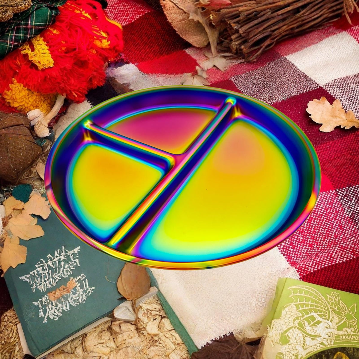 12-Piece Stainless Steel Rainbow Dinnerware Set for 4