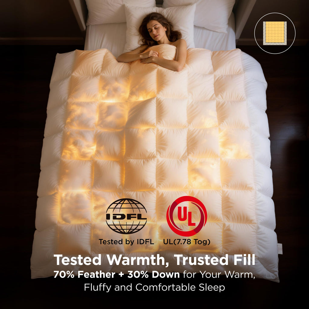 PureWoven Feather Down Comforter, All Season Duvet