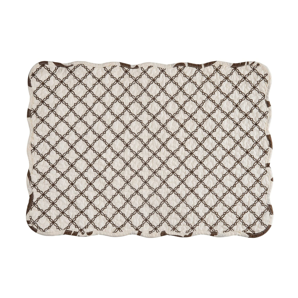 Sophia Vintage 100% Cotton Quilted Set of 6 Placemats 13" x 19"