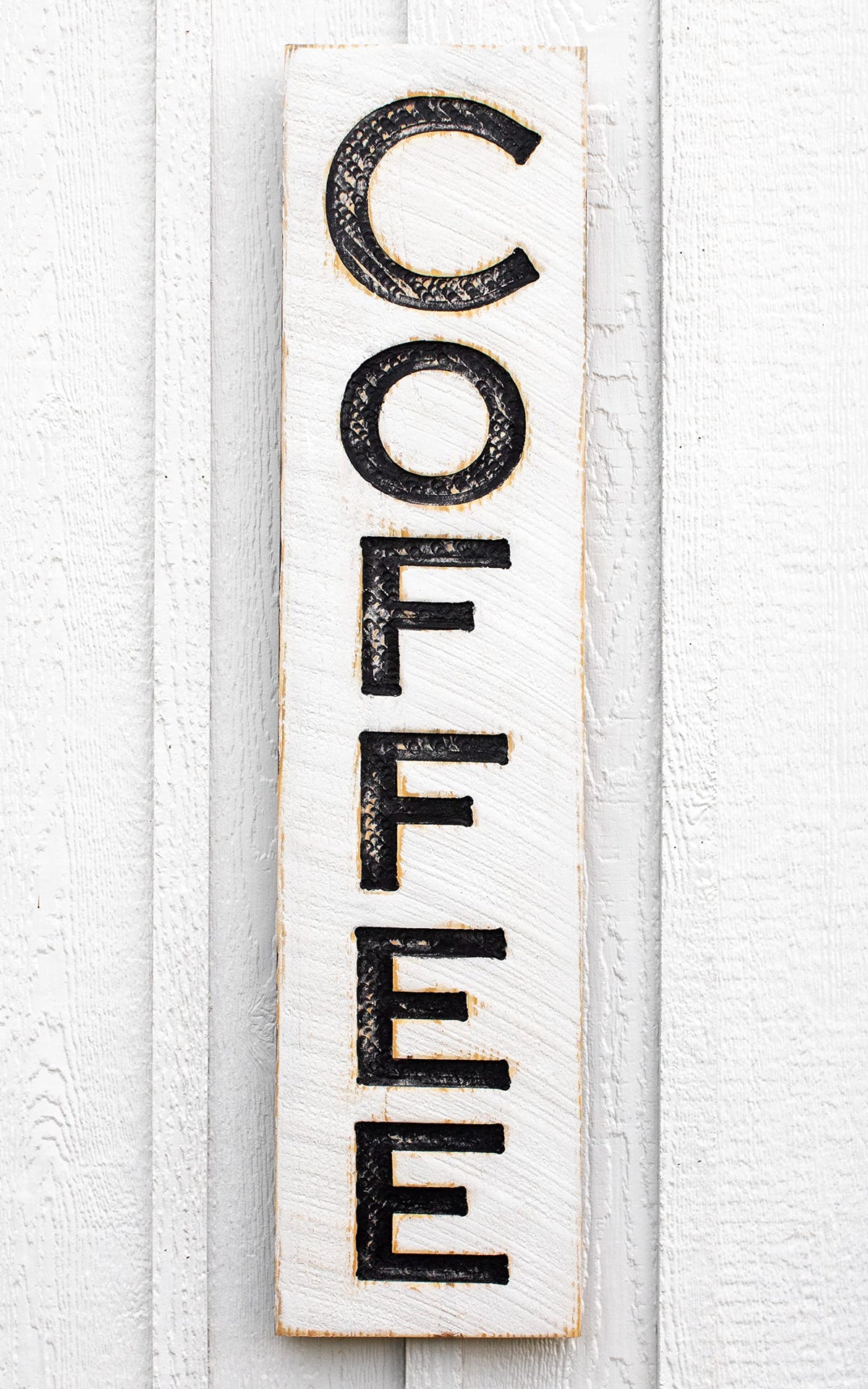 Vertical Coffee Wood Sign 10"x40" - Carved Kitchen Wall Decor - Rustic Coffee Bar Sign - Farmhouse Coffee Station