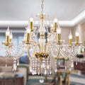 Twelve-Light K9 Crystal Candle Chandelier for Formal Dining Rooms