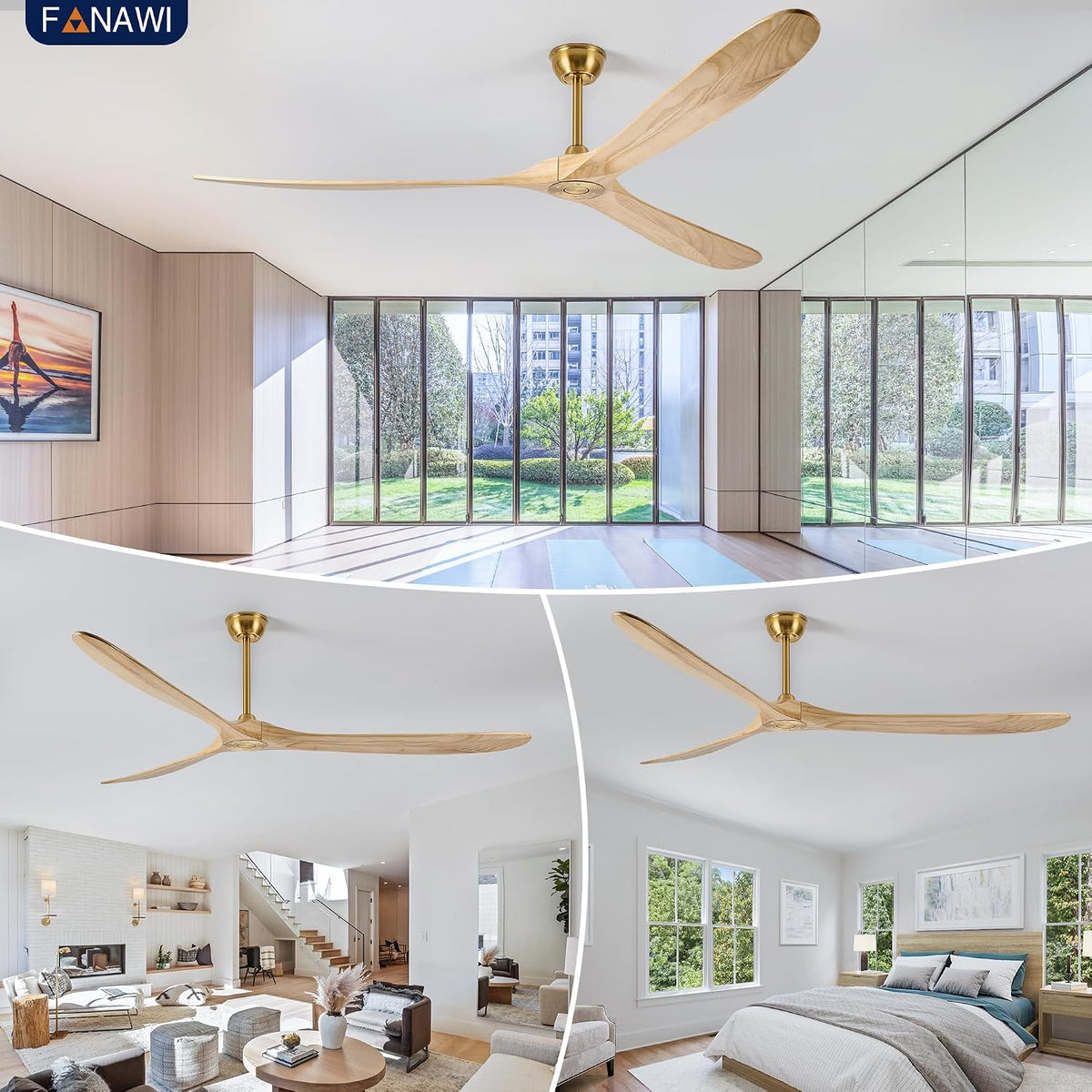84" Ceiling Fan with Remote, No Light