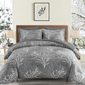 Gray Branch Botanical Comforter Set, 7-Piece Bed in a Bag